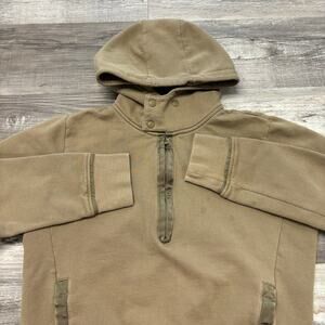 Diesel Gold Tan Womens‎ Large Cozy Fleece Half Zip Minimalist Sweatshirt Hoodie